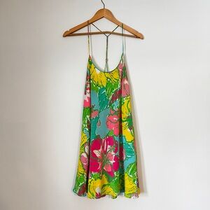 Lilly Pulitzer Maisy 100% Silk Mini Racerback Dress, sz. L